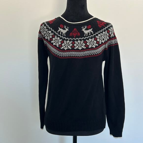Charter Club Fair Isle, Reindeer and Tree Sweater, Holiday, Girls Sz XL - Picture 2 of 8